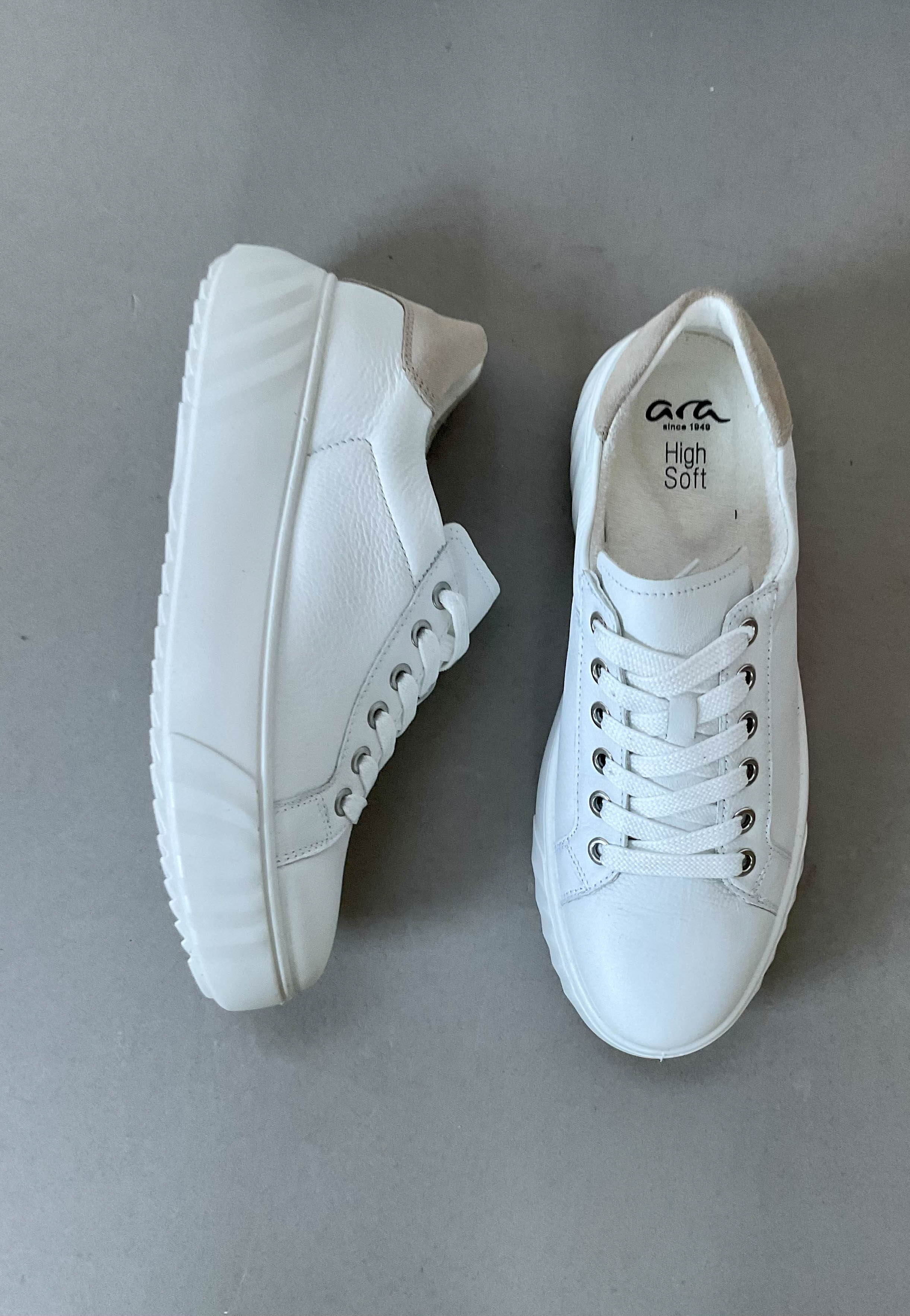 aram white leather shoes