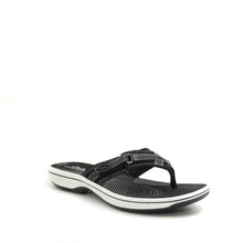 Load image into Gallery viewer, clarks black flip flops for women