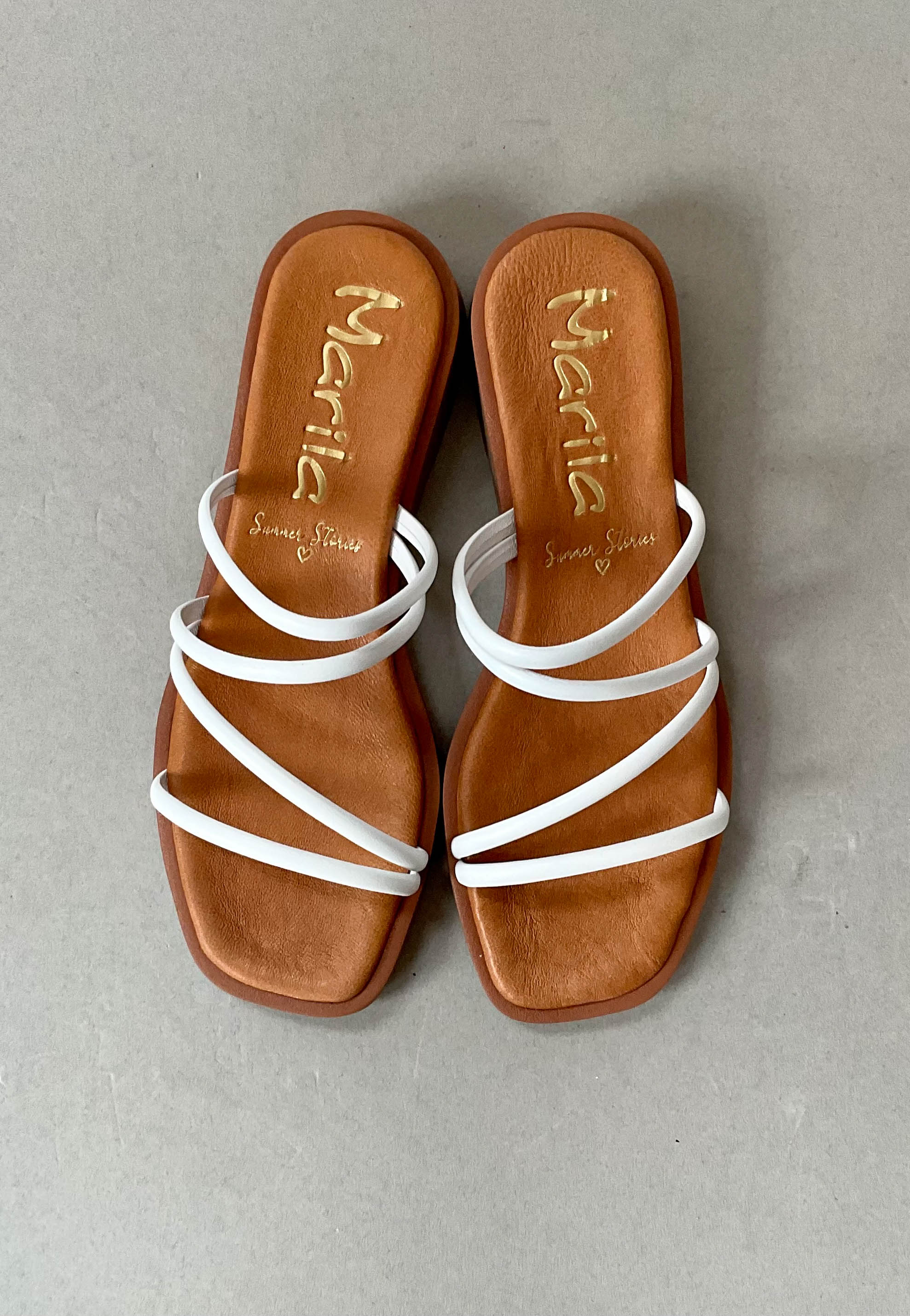 marila white strappy sandals