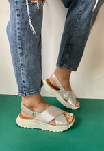 Load image into Gallery viewer, clarks silver sandals