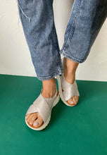 Load image into Gallery viewer, clarks silver walking sandals