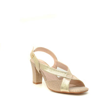 Load image into Gallery viewer, sorento gold peep toe sandals