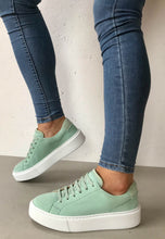 Load image into Gallery viewer, green flatform trainers clarks
