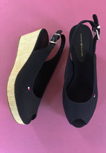 Load image into Gallery viewer, Tommy Hilfiger black wedge sandals