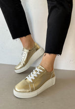 Load image into Gallery viewer, Kate appleby gold lace up shoes