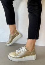 Load image into Gallery viewer, Kate appleby gold trainers