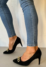 Load image into Gallery viewer, Clarks black suede heels