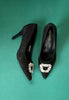 sorento black glitter heels