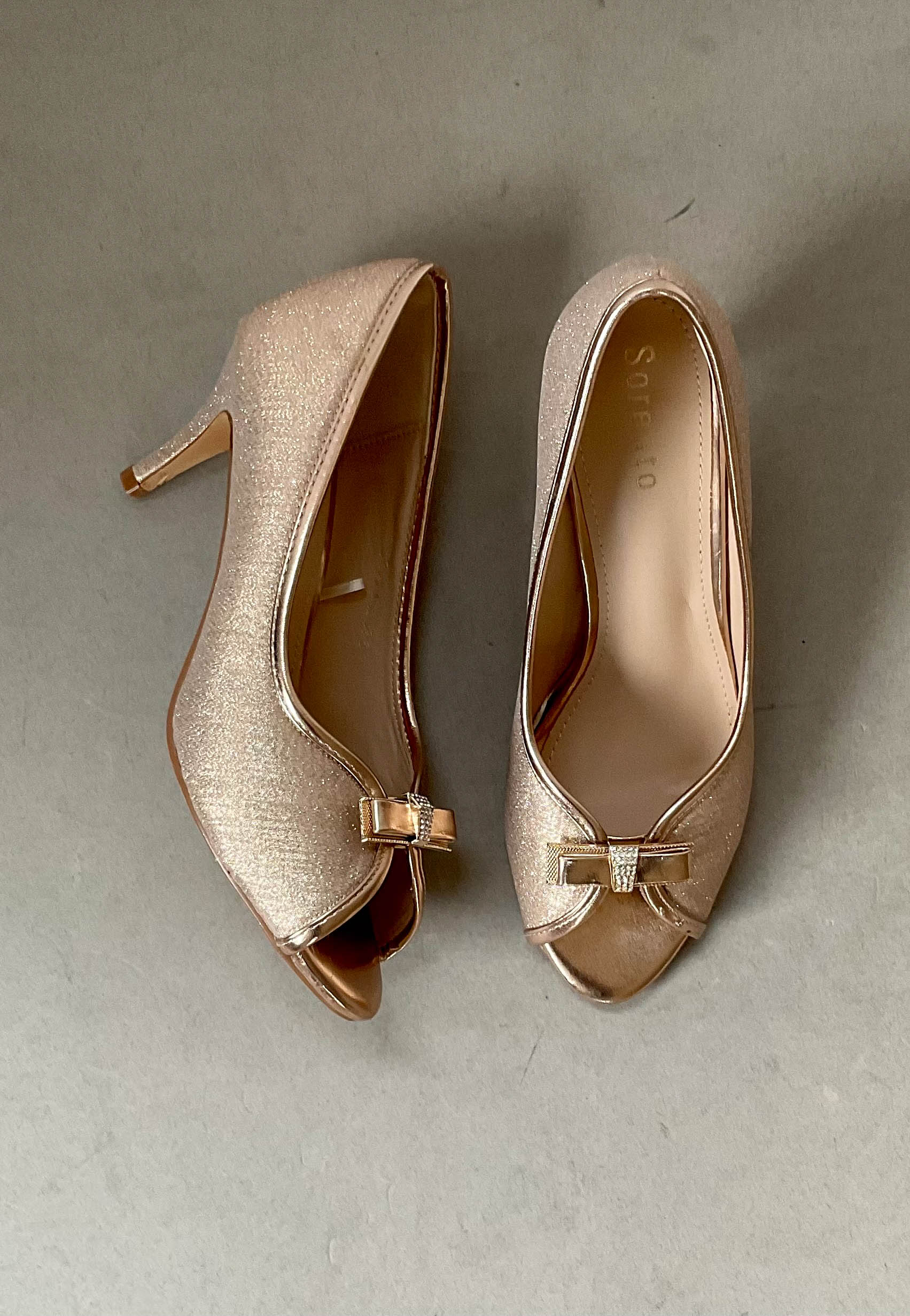 sorento gold comfortable heels